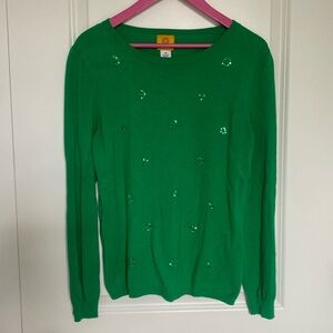 Ruby‎ Rd. Sweater with beaded flowers